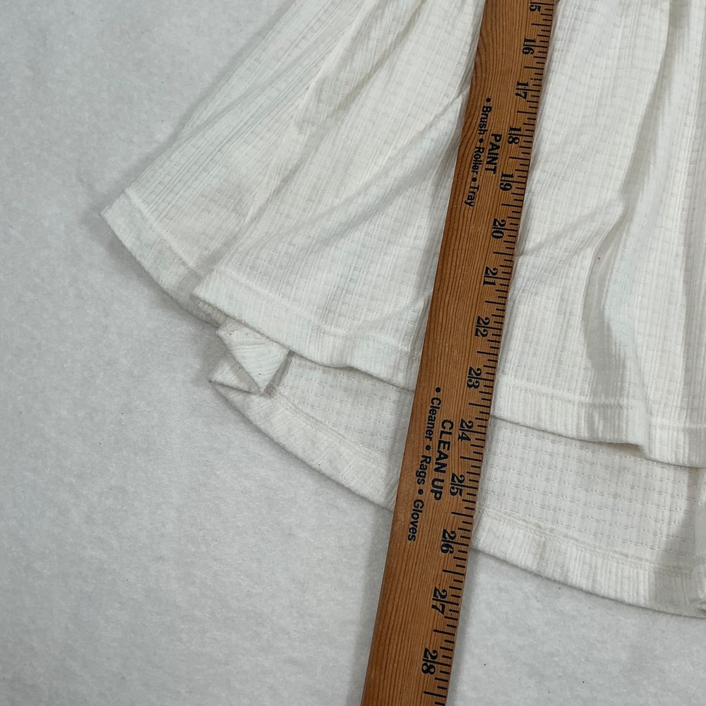 Free People White Textured Sleeveless Babydoll Tie Front Top XS - Picture 2 of 7